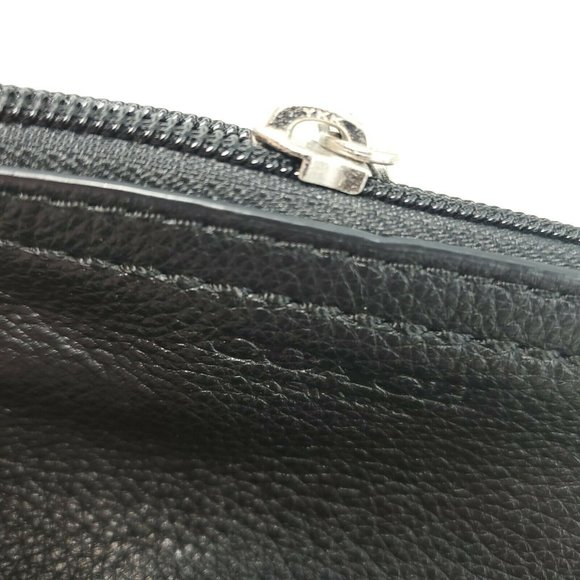 Coach Womens Black Smooth Leather Detachable Strap Classic Wristlet Wallet - Picture 9 of 13